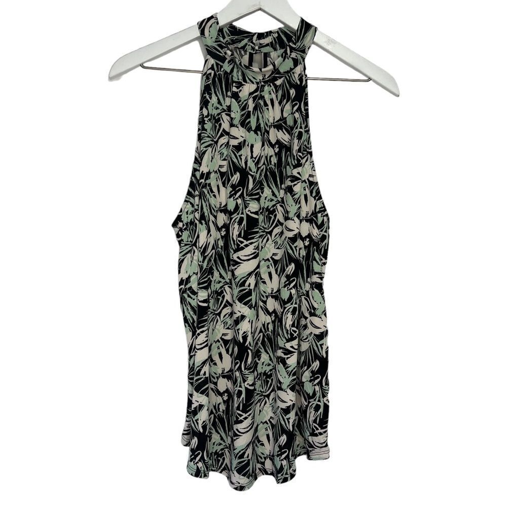 NWOT Stitch Fix Kaleigh Floral Halter Top size Medium Black Green White Stretch